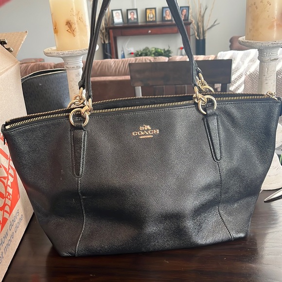 Black and gold Coach purse